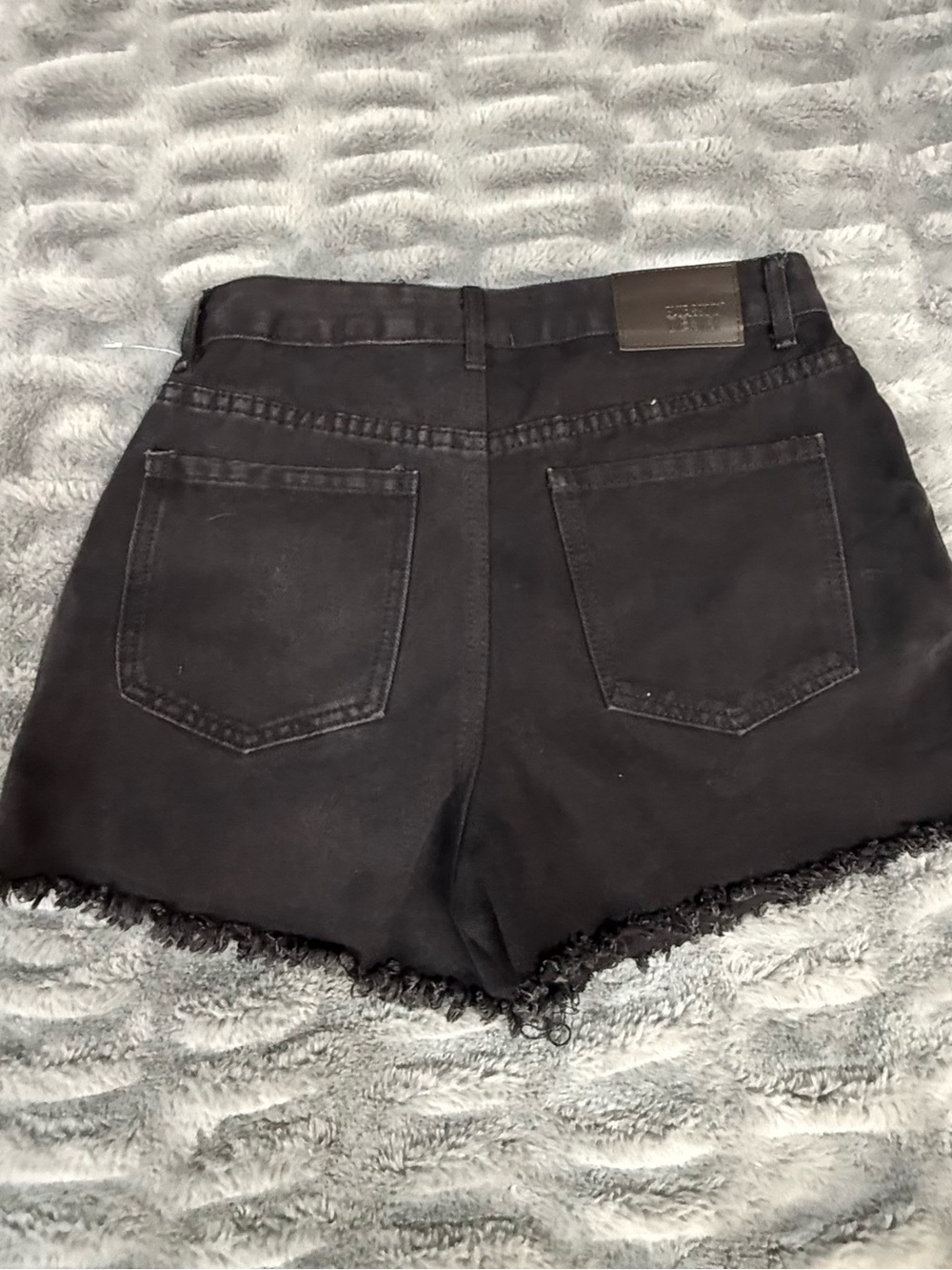High-Rise Black Denim Cutoff Shorts
